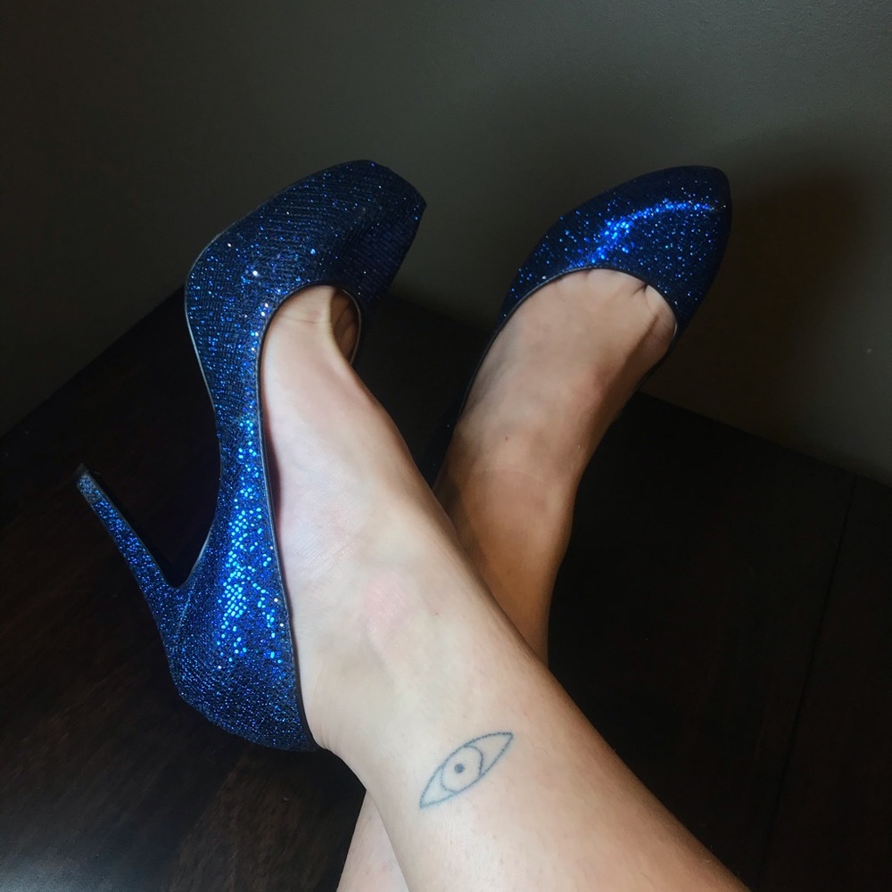 Electric Blue Glittery BCBG Heels